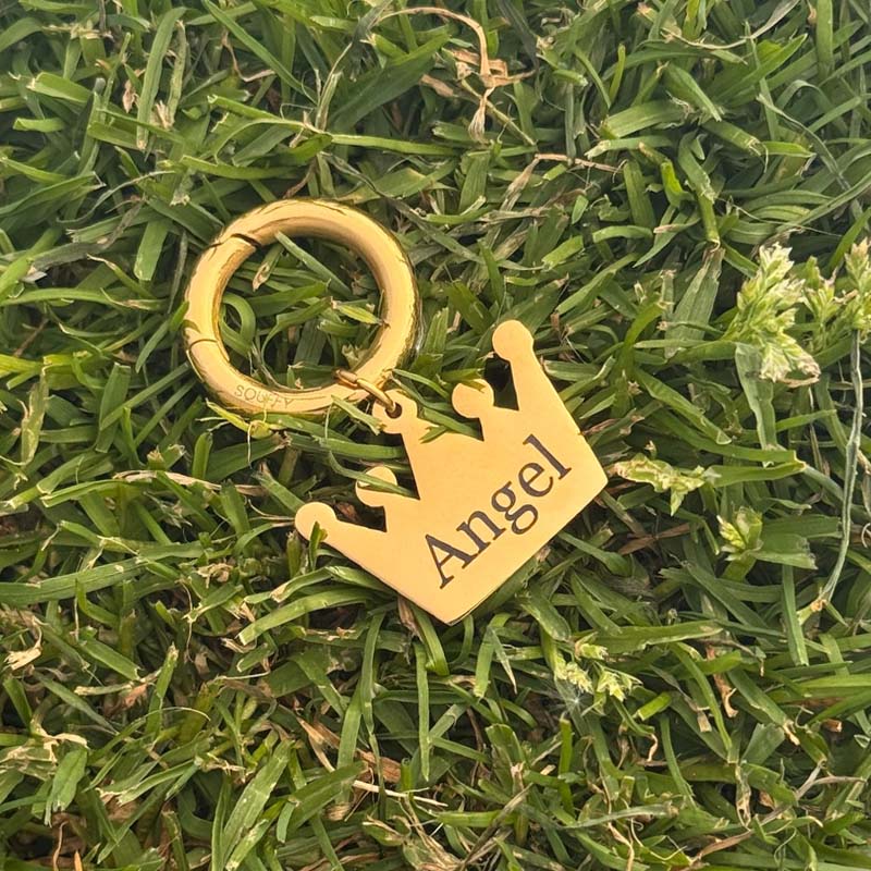 Engraved Crown Dog Tag