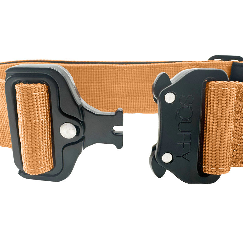 Tactical Dog Collar Honey Maze Cognac Brown