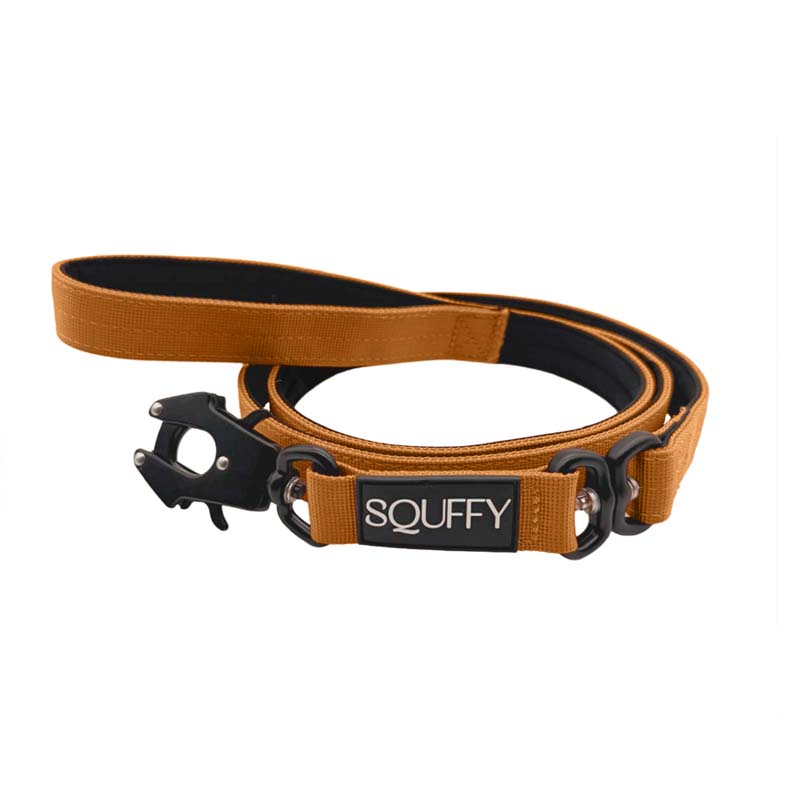 Tactical Dog Leash Honey Maze Cognac Brown