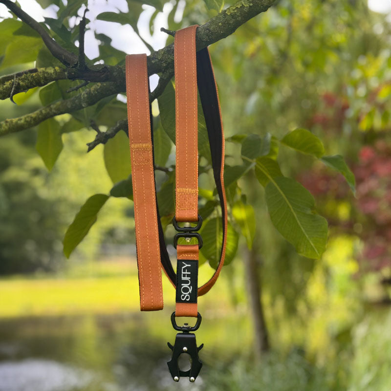 Tactical Dog Leash Honey Maze Cognac Brown