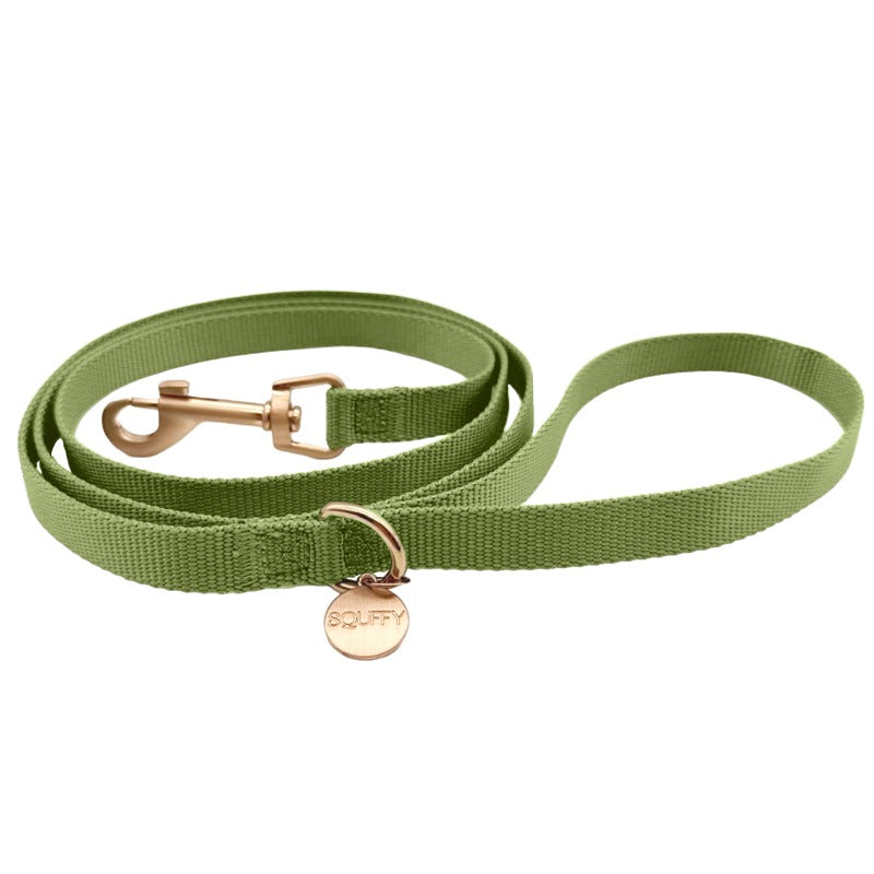 Classic Dog Leash Moss Breeze Olive Green