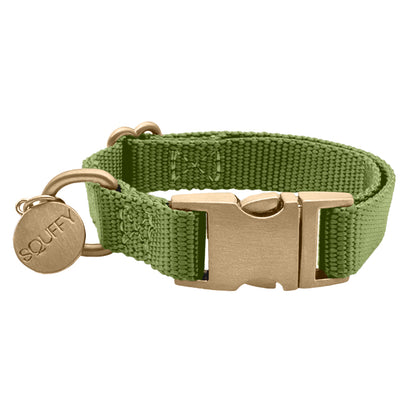 Puppy Dog Collar Moss Breeze Olive Green
